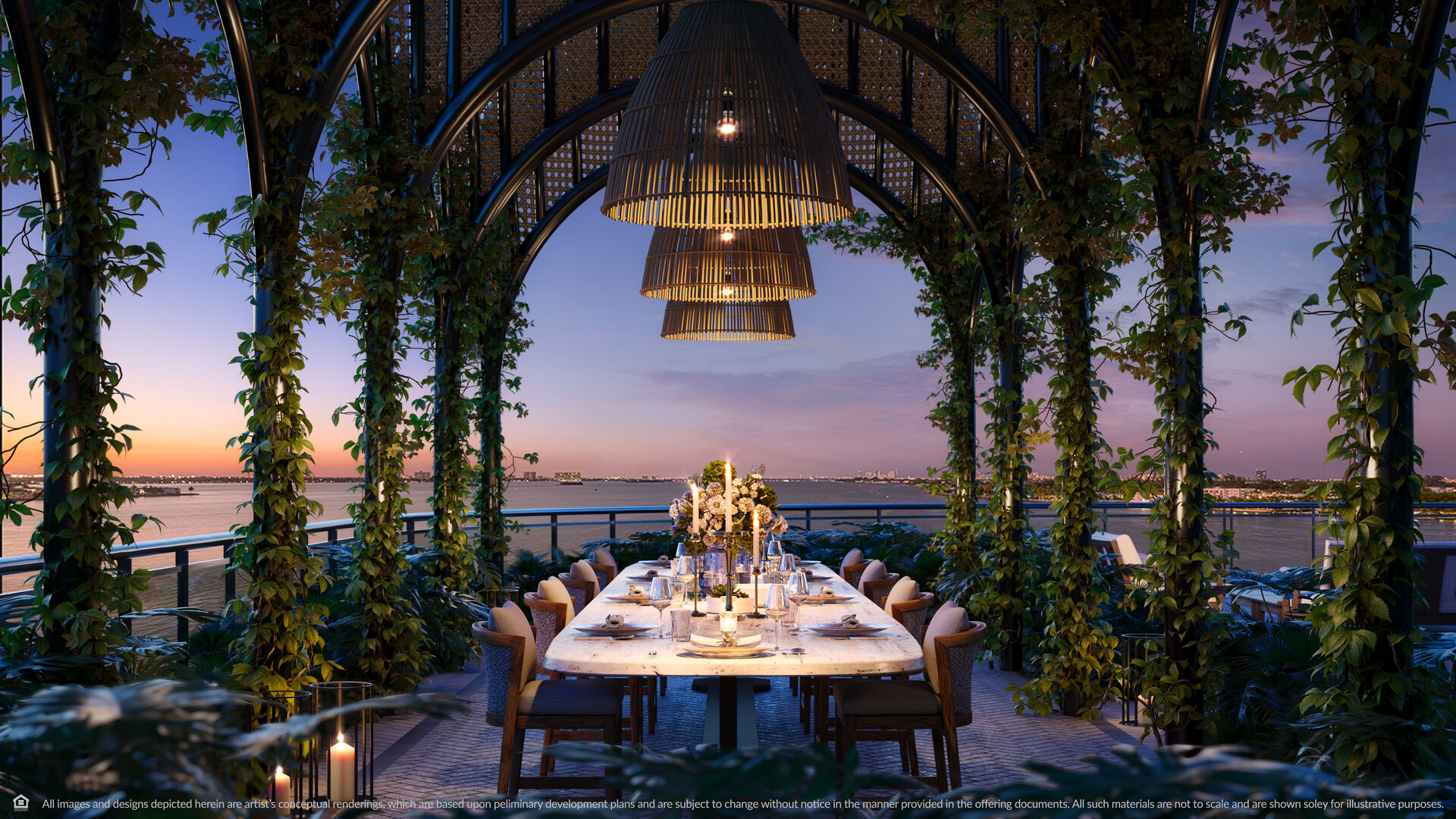 Dining trellis pavilion