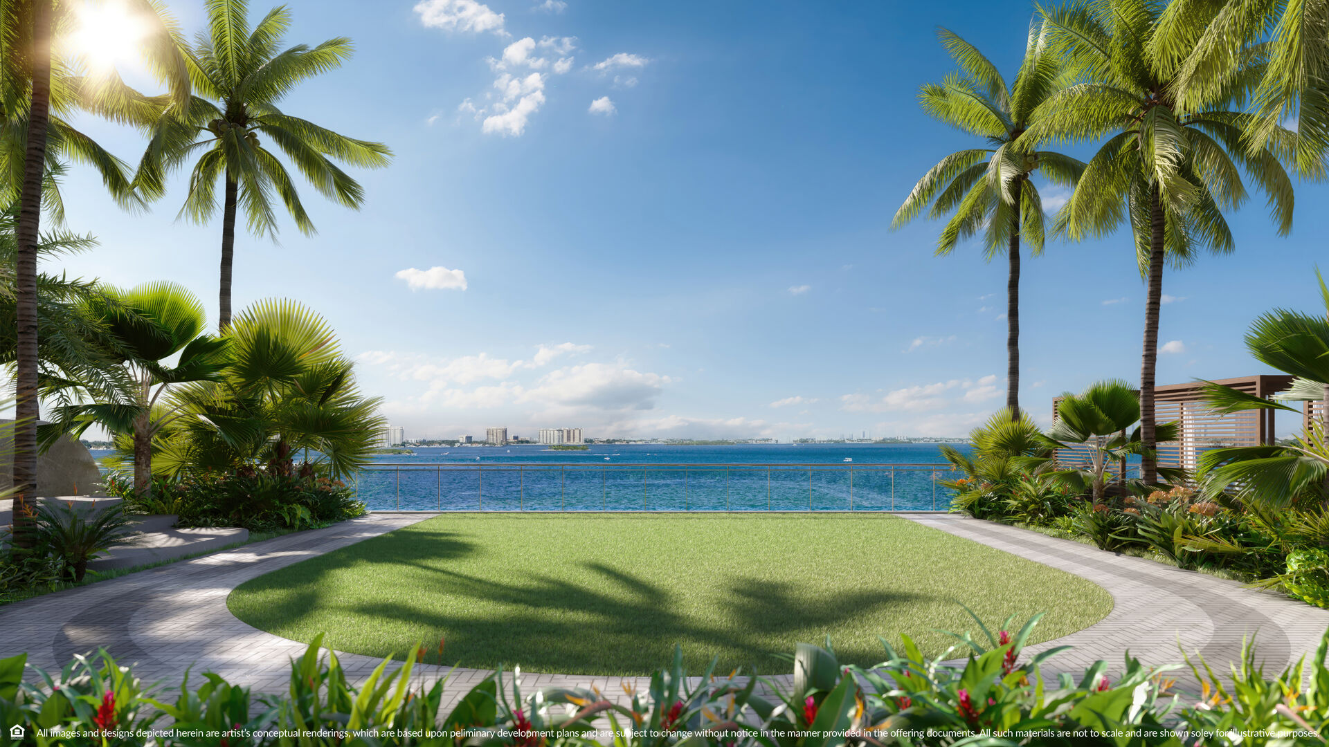 Waterfront fitness lawn