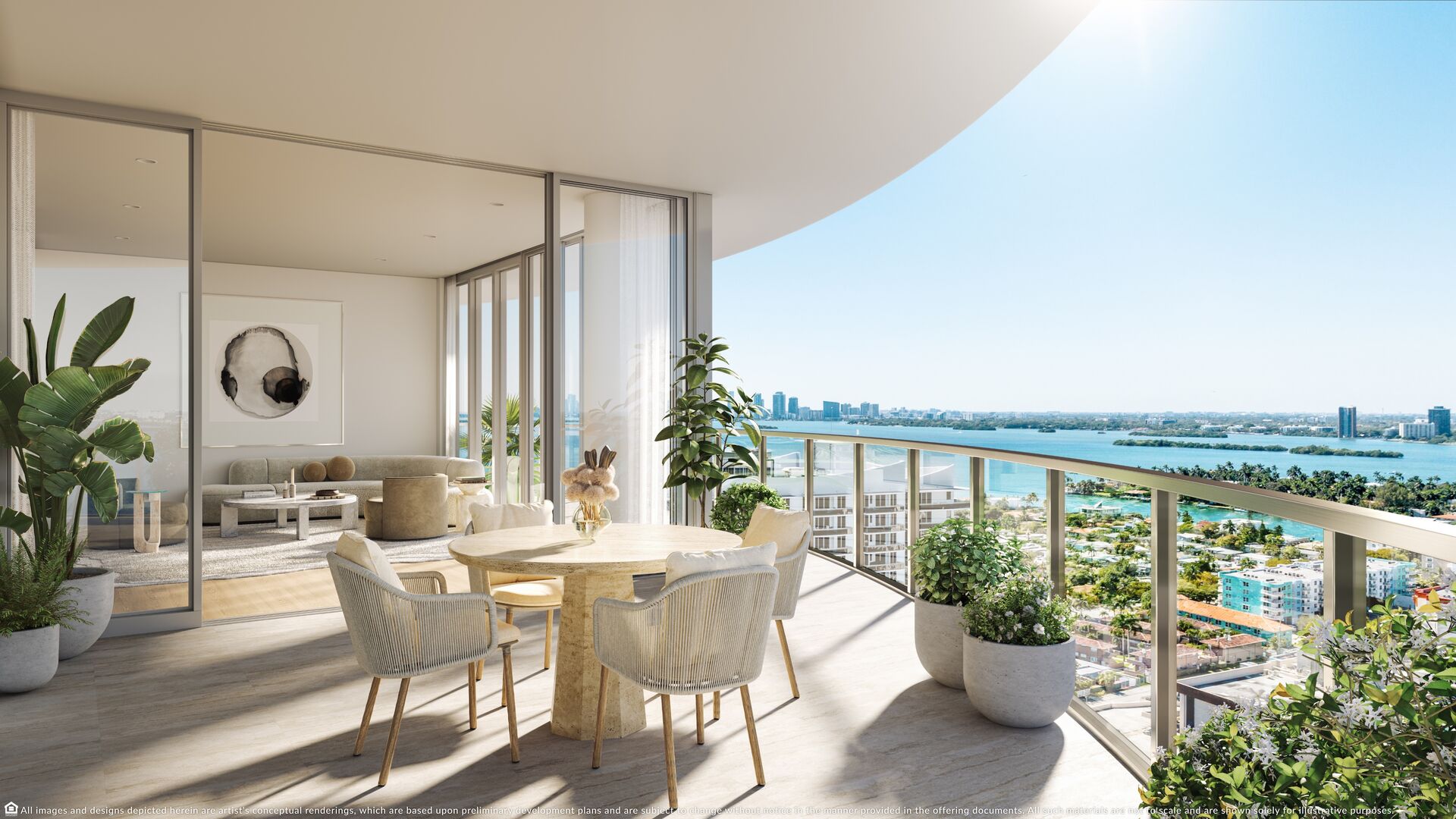 Terrace flowing to living room